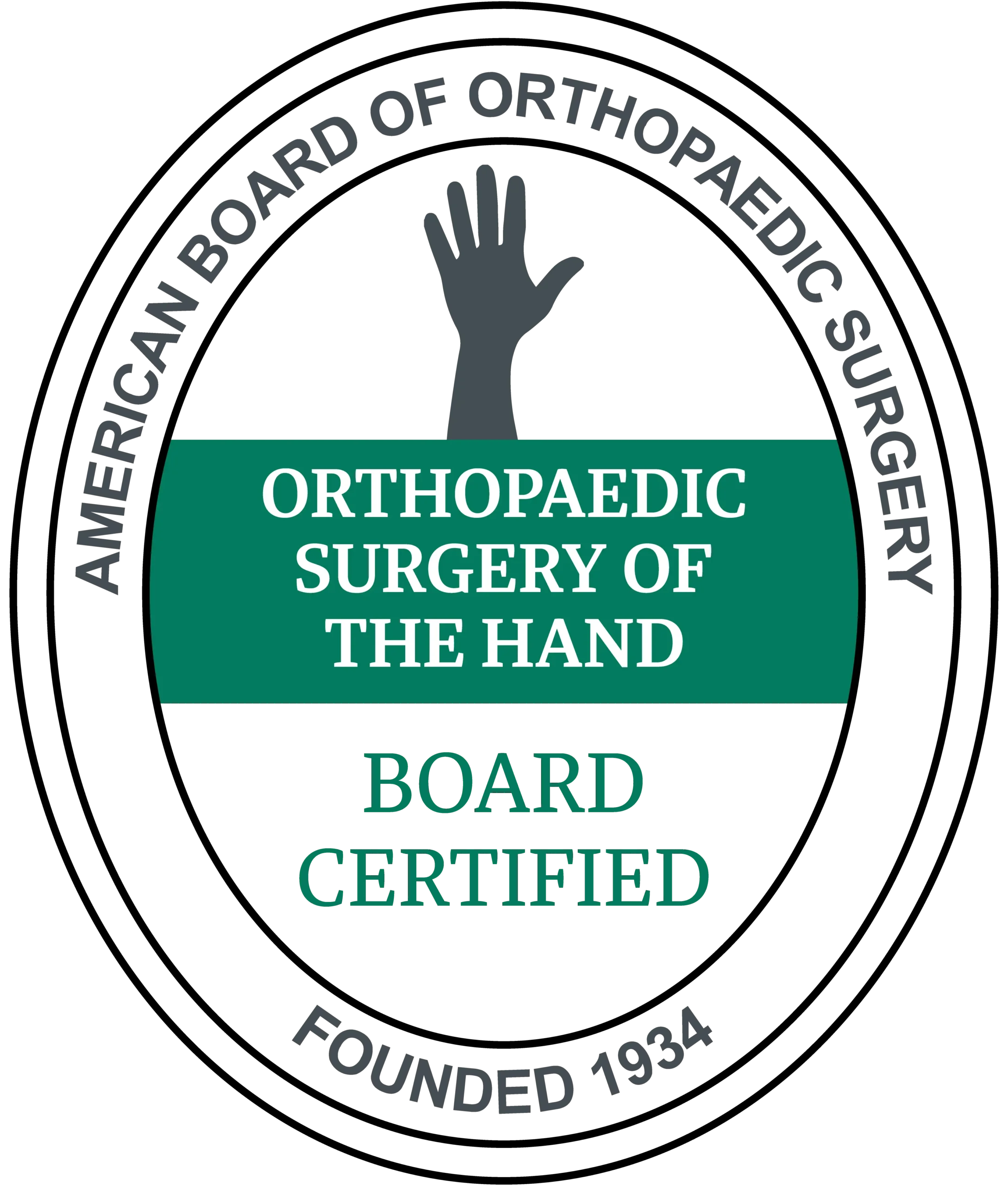American Board of Orthopaedic Surgery Board Certified in Orthopaedic Surgery of the Hand Logo